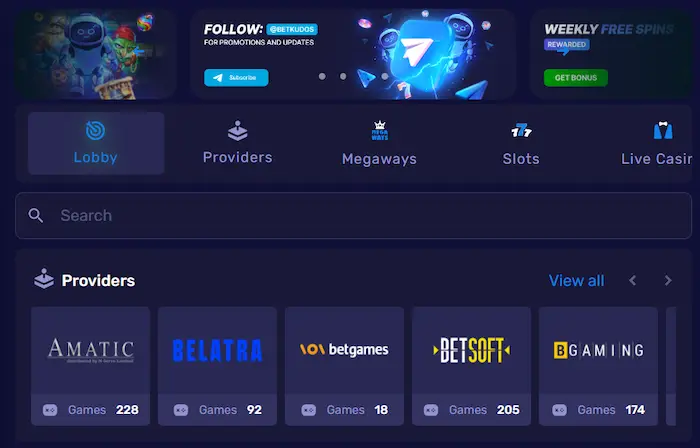 BetKudos Casino bonus